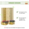 Outsunny - Freestanding Outdoor Privacy Screen, 4 Self-Draining Planters / Raised Garden Beds, 3 Hinged Panels For Hot Tub, Patio, Backyard, Deck - Natural - Image 4