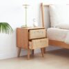 Bedside Cabinet, Modern Simple Nightstands North America - Oak - Image 6