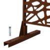 Outdoor & Indoor Privacy Screen Metal Privacy Screen, Freestanding Decorative Privacy Screen For Deck Balcony Patio - Rust Red - Image 13
