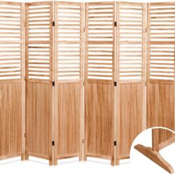 Panel Wooden Folding Room Divider - Natural