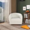 Elise - Mid-Century Modern Swivel Chair - White - Image 8