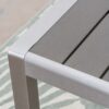Coral Outdoor Aluminum Dining Table With Faux Wood Top - Gray - Image 8