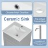 Bathroom Vanity With Sink, Vanity Cabinet With Door Shelf And Adjustable Shelf - Gray - Image 7