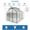 6X8 Ft Polycarbonate Greenhouse Raised Base And Anchor Aluminum Heavy Duty Walk-In Greenhouses For Outdoor Backyard In All Season - Black - Image 6