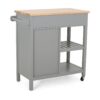 Aidah - Contemporary Kitchen Cart With Wheels - Gray - Image 5