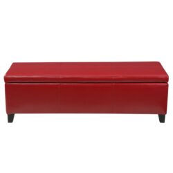 Glouster - Storage Ottoman Leather - Red