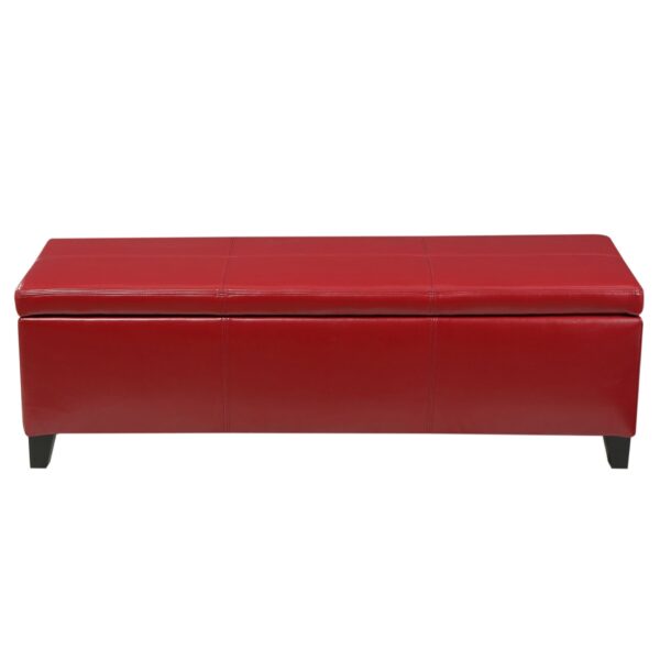 Glouster - Storage Ottoman Leather - Red