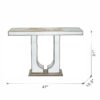 Rectangular Console Table With Elegant Floral Design And Mirrored - Silver Multi - Image 10