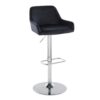 Daniella - Contemporary Adjustable Barstool With Swivel With Rounded Rectangle Footrest (Set of 2) - Chrome / Black - Image 2