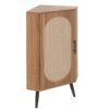 Corner Cabinet, Rattan Door, Freestanding Corner Tables For Small Spaces, Corner Shelf Stand For Living Room, Kitchen, Bathroom, Bedroom - Walnut - Image 9