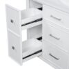 Bathroom Vanity With Ceramic Sink, Flip Out Drawer Design For Plumbing, Soft Close Drawers - White - Image 27