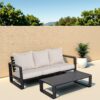 3 Seat Sofa With Rectangular Coffee Table, Cushions Tino Tino - Beige - Image 8