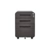 3 Drawer Mobile File Cabinet Under Desk Office, Simple Style Versatile Storage Cabinet, 5 Wheel Design Anti-Tilting Cold Rolled Steel Waterproof Moisture-Proof - Black - Image 2