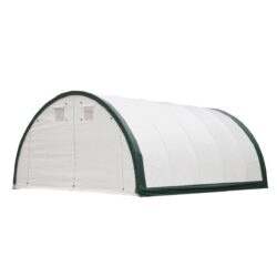 Single Truss Arch Storage PE Shelter - White / Green