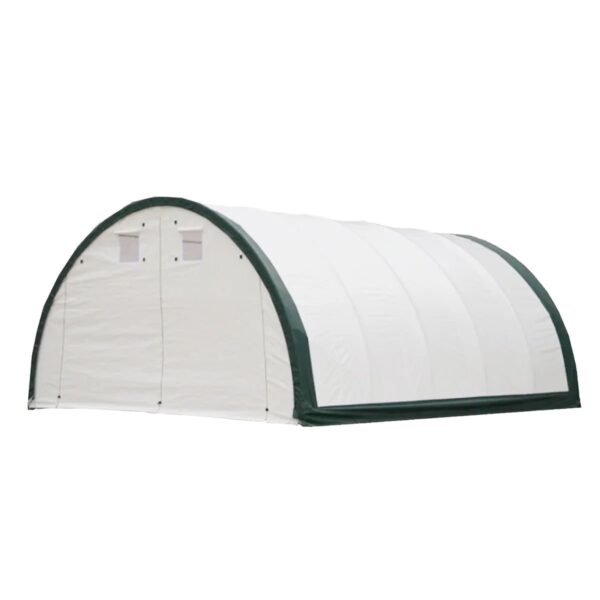 Single Truss Arch Storage PE Shelter - White / Green