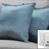 Pillows, Square, Insert Included, Decorative Throw, Hypoallergenic Polyester, Stylish Appearance (Set of 2) - Blue - Image 2