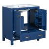 Bathroom Vanity With Single Sink, Combo Cabinet Undermount Sink, Bathroom Storage Cabinet With 2 Doors And A Drawer, Soft Closing, Multifunctional Storage, Solid Wood Frame - Blue - Image 10