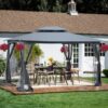 13 0 Outdoor Patio Gazebo Canopy Tent With Ventilated Double Roof And Mosquito Net (Detachable Mesh Screen On All Sides) Suitable For Lawn Garden Backyard And Deck Top - Gray - Image 16