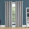 2 Pieces Set, Curtain Panel, Room Darkening, Grommet, Contemporary & Modern - Silver - Image 4