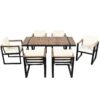 7 Pieces Outdoor Dining Set Patio Dining Table And Chair Set With And Removable Cushions For Patio, Backyard, Garden - Beige - Image 13