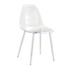 Stylish Ergonomic Dining Chair With Metal Legs And Transparent Seat Cushion (Set of 3) - Silver / Transparent - Image 4