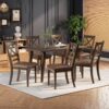 Country Style Dining Chairs (Set of 2) With Cross Back Design - Brown - Image 5