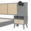 Queen Size Bed Frame With 2 Nightstands Elegant Design With Lamps - Gray - Image 3