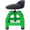 Pneumatic 360 Degree Swivel Stool, Mechanics Rolling Creeper Seat, Heavy Duty Rolling Mechanics Stool, Shop Stool With Casters - Green - Image 3