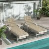 2 Piece Outdoor Chaise Lounge Chair Cushion Replacement Set - Khaki - Image 2