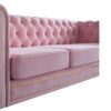 Chesterfield - Velvet Sofa 84.65" For Living Room - Pink - Image 10