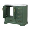 Traditional Bathroom Vanity With Resin Sink Combo Set, Bathroom Cabinet With Two Doors And Four Drawers - Green - Image 19