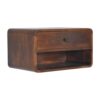 Large Curve Floating Bedside Table - Brown - Image 3
