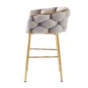 Modern Counter Stools (Set of 2) Counter Stools, Soft Back And Cushion, Footrest, Suitable For Kitchen - Gray - Image 11
