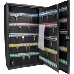200 Key Adjustable Key Cabinet With Key Lock - Black