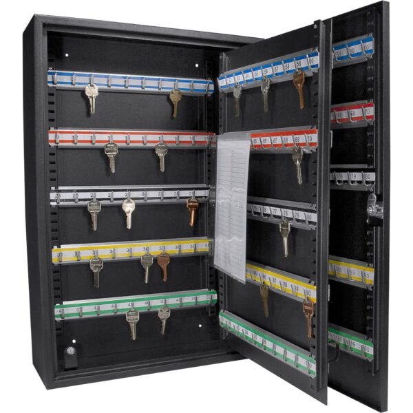 200 Key Adjustable Key Cabinet With Key Lock - Black