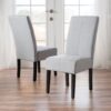 Amaranthine - Upholstered Dining Chair With High Back And Wood Legs (Set of 2) - Light Gray - Image 10