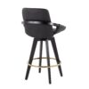 Cosmo - Contemporary Fixed Height Counter Stool With Swivel With Round Footrest (Set of 2) - Black - Image 4