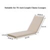 2 Piece Outdoor Chaise Lounge Cushion Set Replacement Cushions For Patio Furniture - Khaki - Image 5