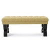 Hilton - Ottoman Bench With Button - Tufted Diamond Stitching - Yellow - Image 4