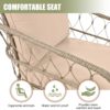 Bohemia-Inspired 4 Person Outdoor Seating Group With Removable Cushions, Conversation Patio Set With Wood Tabletop - Beige - Image 6