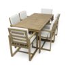 Patio Dining Set Outdoor Dining Table And Chair Set With And Removable Cushions For Patio, Backyard, Garden - Light Teak - Image 10