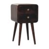 Mini Curved Bedside Table - Walnut - Image 2