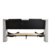 Queen Size Upholstered Platform Bed Frame With LED Lighting, Bluetooth Connection To Play Music Control, Backrest Vibration Massage, Curve Design, Wood Slat Support - White - Image 8