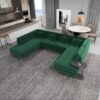 Brooke - U Shape Corner Sofa - Green - Image 11