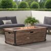 Outdoor Patio Rectangle Gas Burning Fire Pit 50, 000 Btu, Wood Pattern - Brown - Image 8