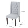 Sophisticated Tufted Dining Chair (Set of 2) With High Back And Birch Wood Legs - Light Gray - Image 3