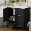Bathroom Vanity, Modern Bathroom Cabinet With Sink Combo Set, Bathroom Storage Cabinet With A Soft Closing Door And 3 Drawers, Solid Wood Frame - Black - Image 22