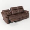 Genuine Leather Non-Power Reclining Sofa With Drop Down Table, Stainless Steel Cupholders And Magazine Bag - Brown - Image 3