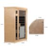 Low Emf Front Door With Heating Panel 2 Persons Hemlock Far Infrared Corner Indoor Sauna Room - Natural - Image 9