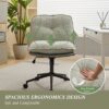 Oversize Seat Cirss Cross Chair With Wheels, Elegant Design Computer Chair, Adjustable Height 360 Degree Rolling Swivel Home Office Chair For Small Space, Dressing Room, Living Room - Gray - Image 3